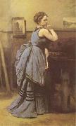 Jean Baptiste Camille  Corot Woman in Blue (mk09) china oil painting artist